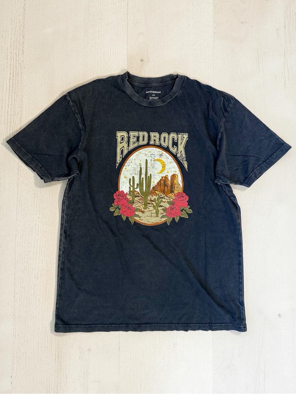 Red Rock Graphic Tee - Distressed Black - Size L